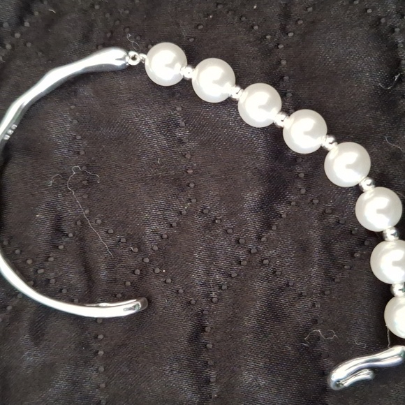 Vintage Boho Style 925 Sterling Silver And Pearl Bracelet - Picture 5 of 5